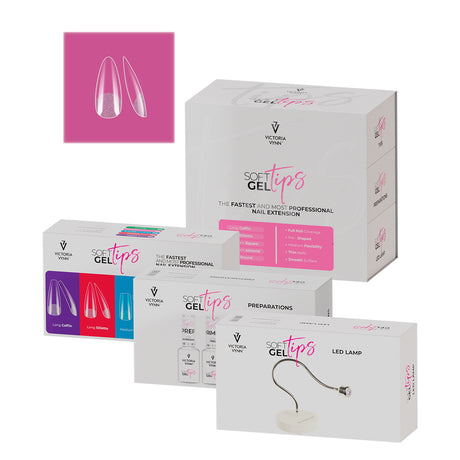 Victoria Vynn Soft Gel Tips Medium Almond Complete Kit with LED Lamp - Roxie Cosmetics