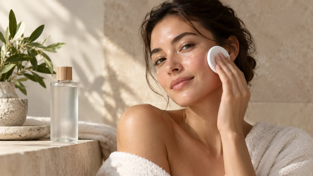 Skincare editorial in soft natural light: Toner for Oily & Blemish-Prone Skin