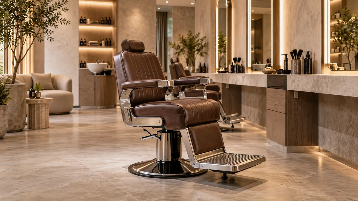 Premium professional salon interior: Barber Chair Footrests