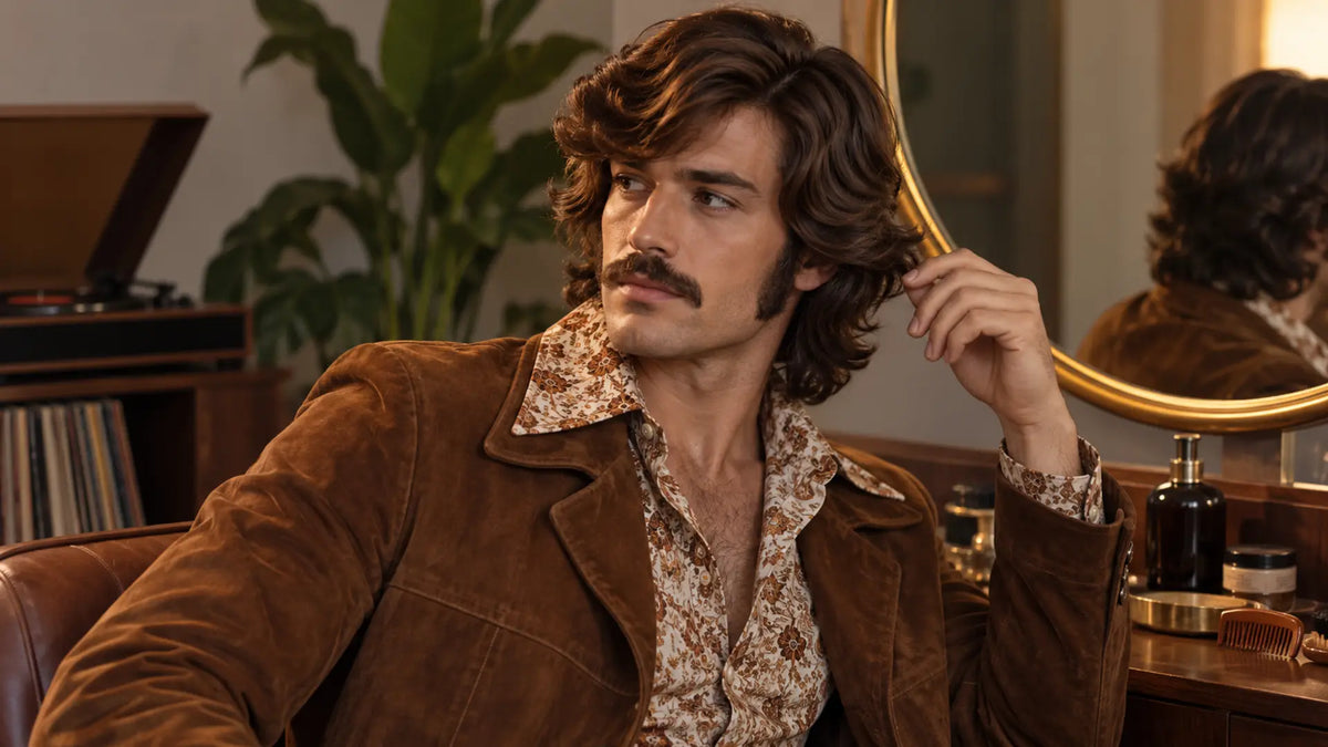 Haircare editorial in soft natural light: 1970s Men's Hairstyles