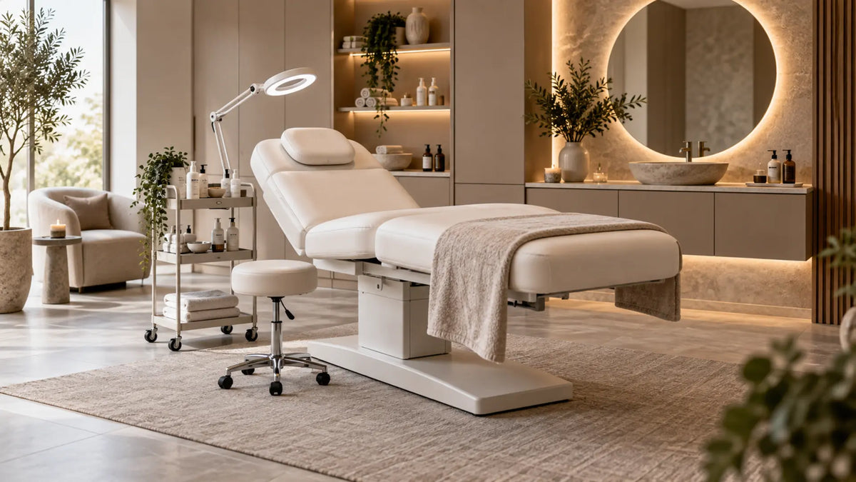 Premium professional salon interior: Beauty Bed Features for Facial Treatments