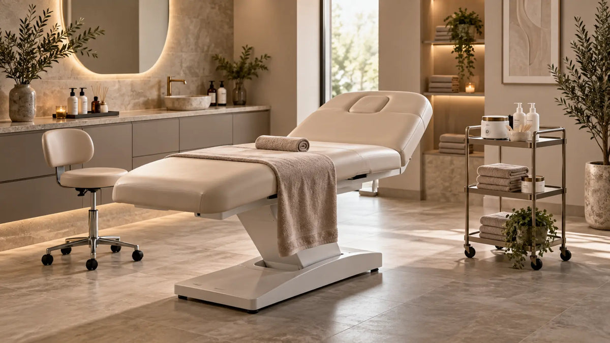 Premium professional salon interior: Beauty Bed Features for Waxing Treatments
