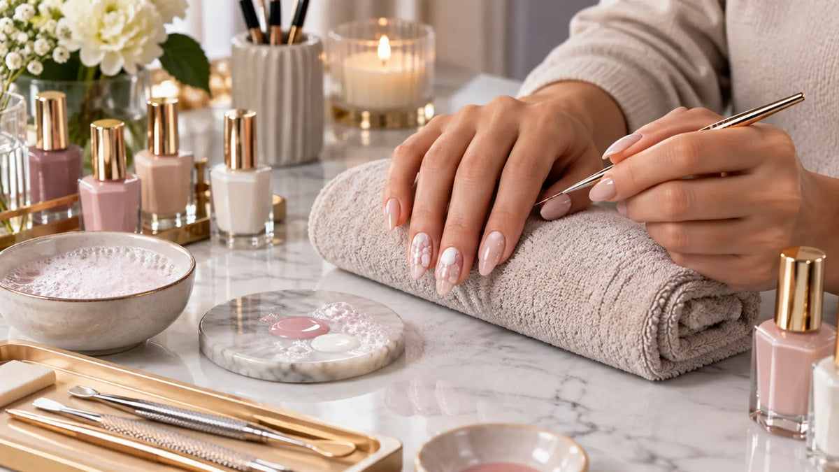 Premium nail studio editorial: Bubble Nails & Foam Effect