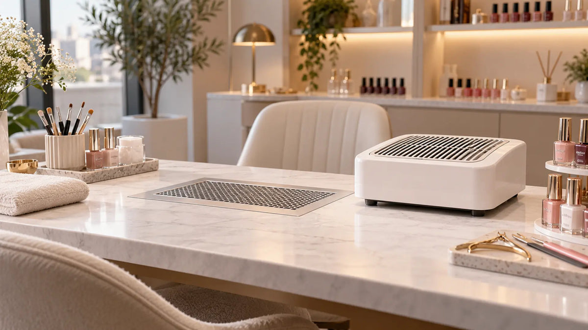 Premium nail studio editorial: Built-In vs Tabletop Nail Dust Collector