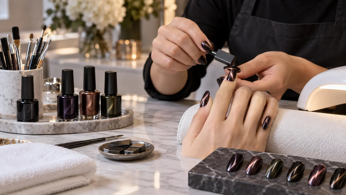 Premium nail studio editorial: Cat-Eye Gel Polish