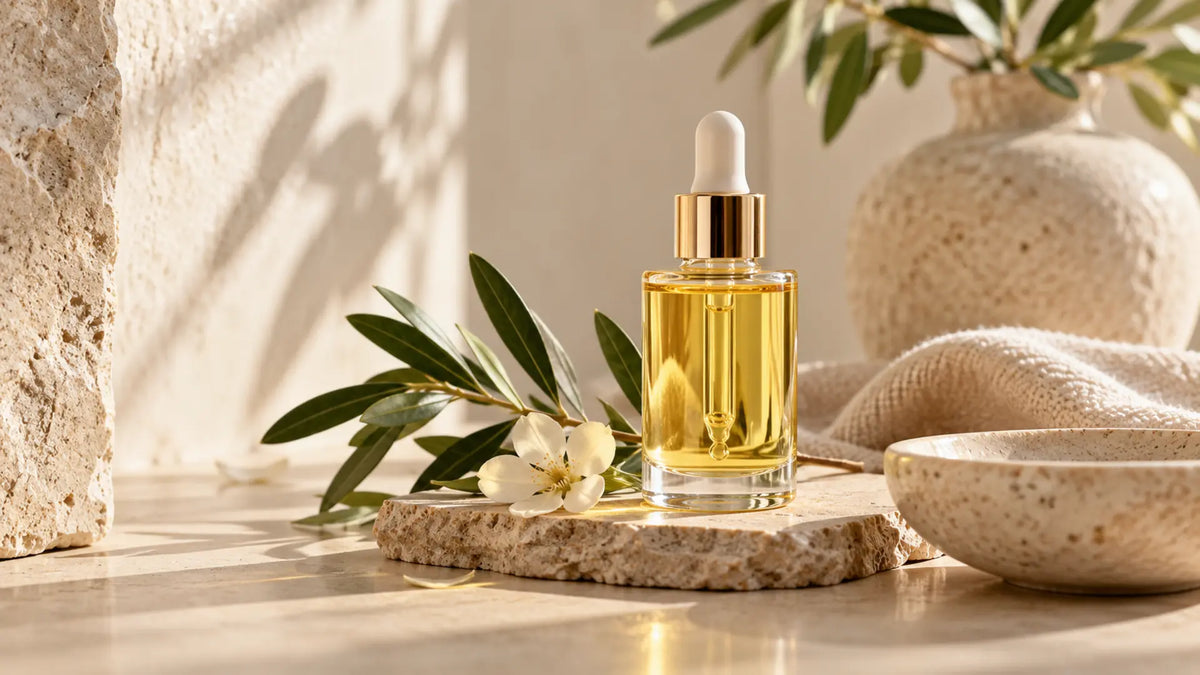 Skincare editorial in soft natural light: Facial Oils