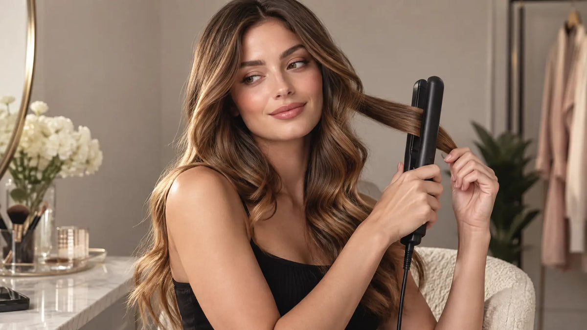 Haircare editorial in soft natural light: Curl Hair with a Straightener