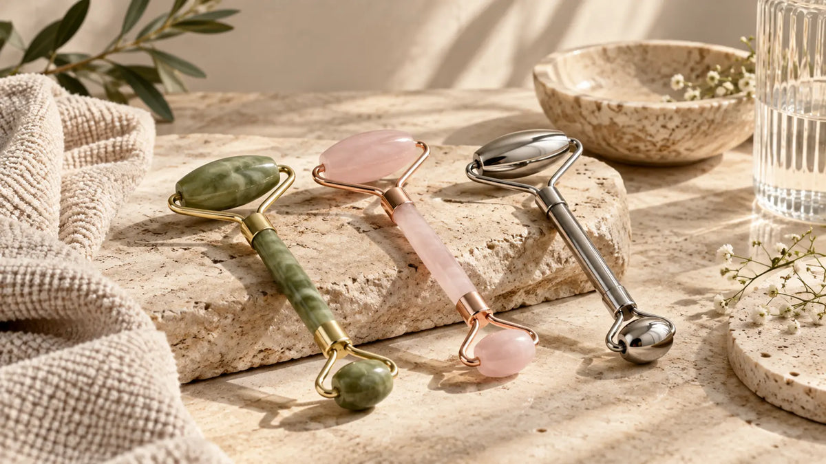 Skincare editorial in soft natural light: Face Rollers