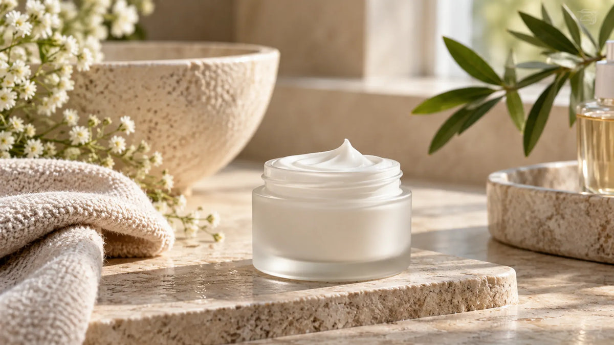 Skincare editorial in soft natural light: Moisturiser for Combination Skin