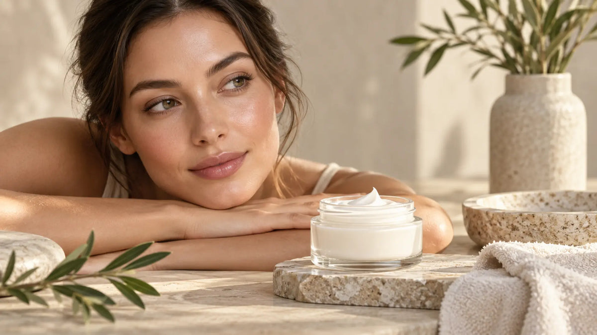 Skincare editorial in soft natural light: Face Moisturiser