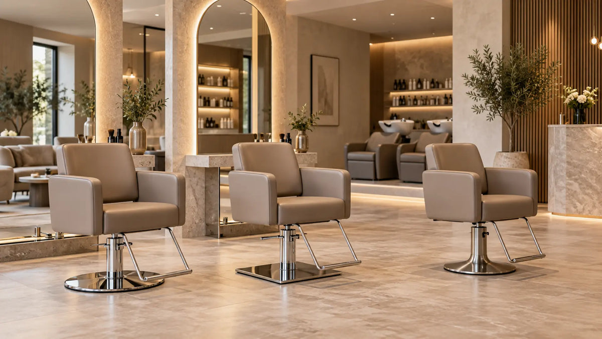Premium professional salon interior: Hair Salon Chair Base Types