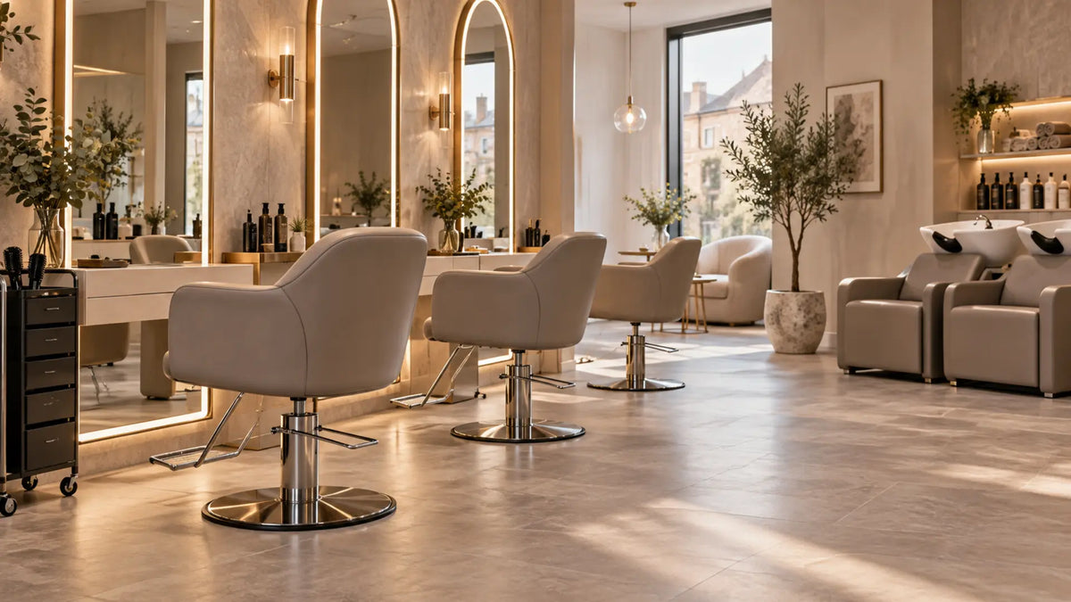 Premium professional salon interior: Hair Salon Chair Dimensions
