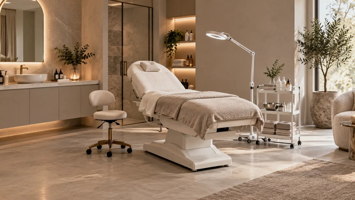 Premium professional salon interior: How Much Space Do You Need Around a Beauty Bed?