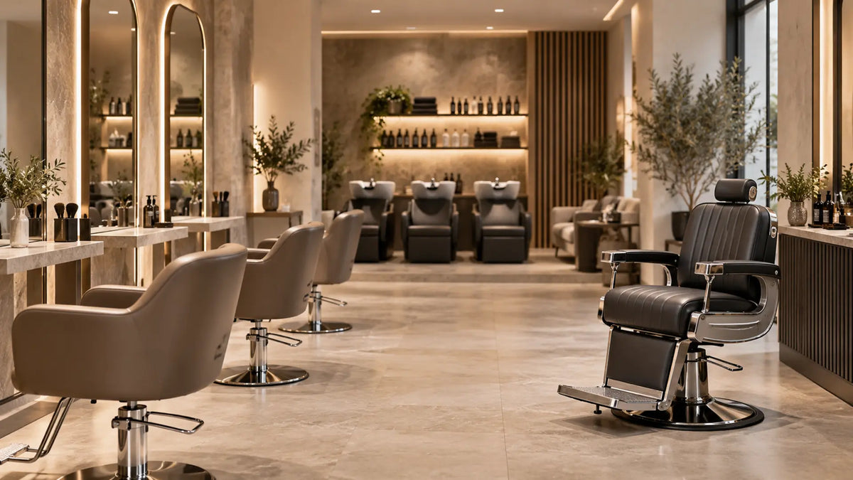 Premium professional salon interior: Hairdresser & Barber Chairs