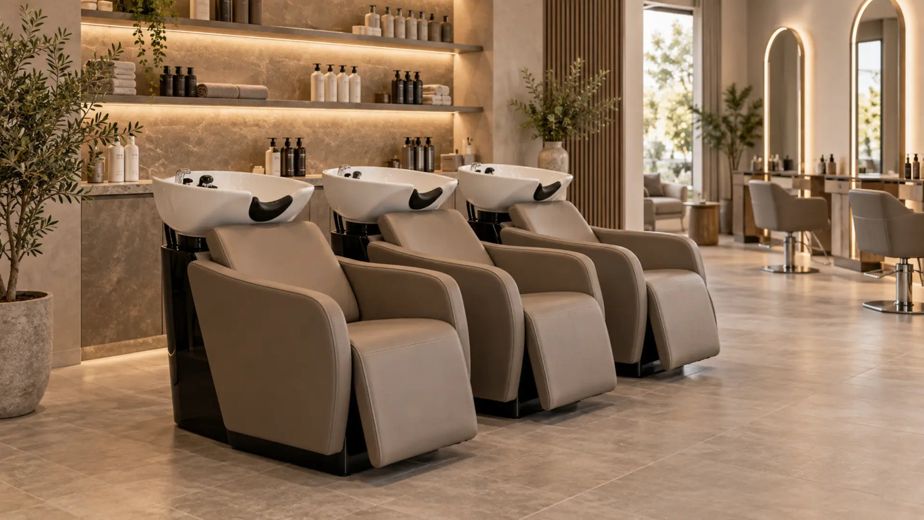 Premium professional salon interior: Clean & Maintain a Salon Backwash Unit