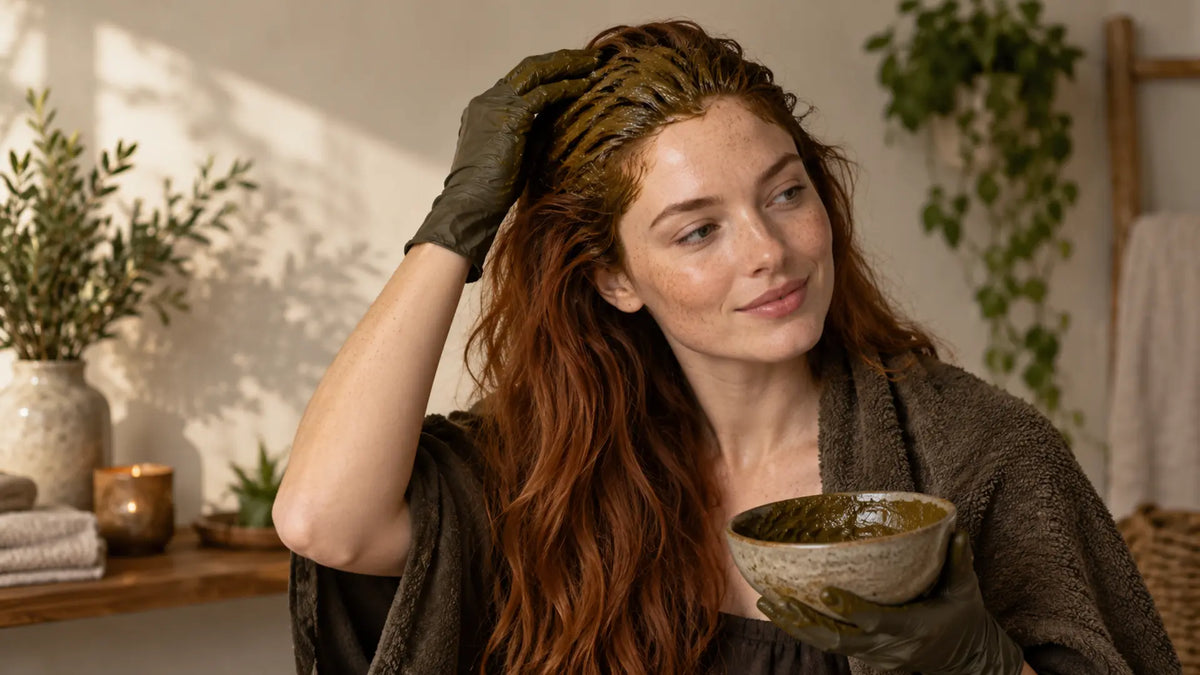 Haircare editorial in soft natural light: Dye Hair with Henna