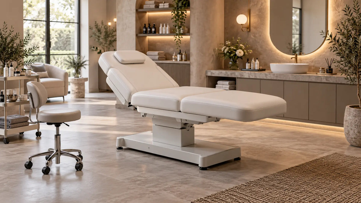 Premium professional salon interior: Move a Heavy Electric Beauty Bed Safely