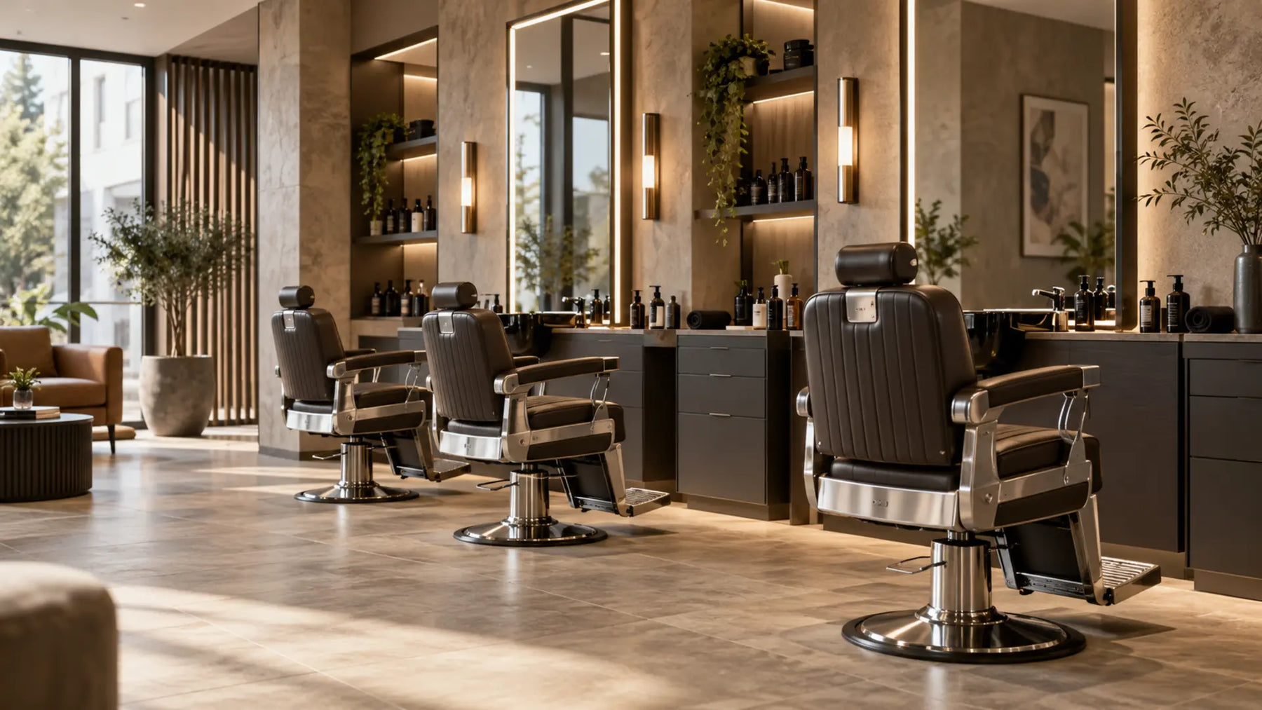 Premium professional salon interior: Plan a Professional Barber Station