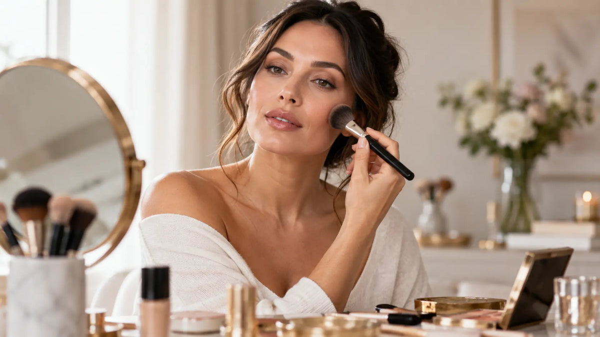 Beauty makeup editorial in warm neutral tones: Makeup Mistakes That Are Actually Ageing You