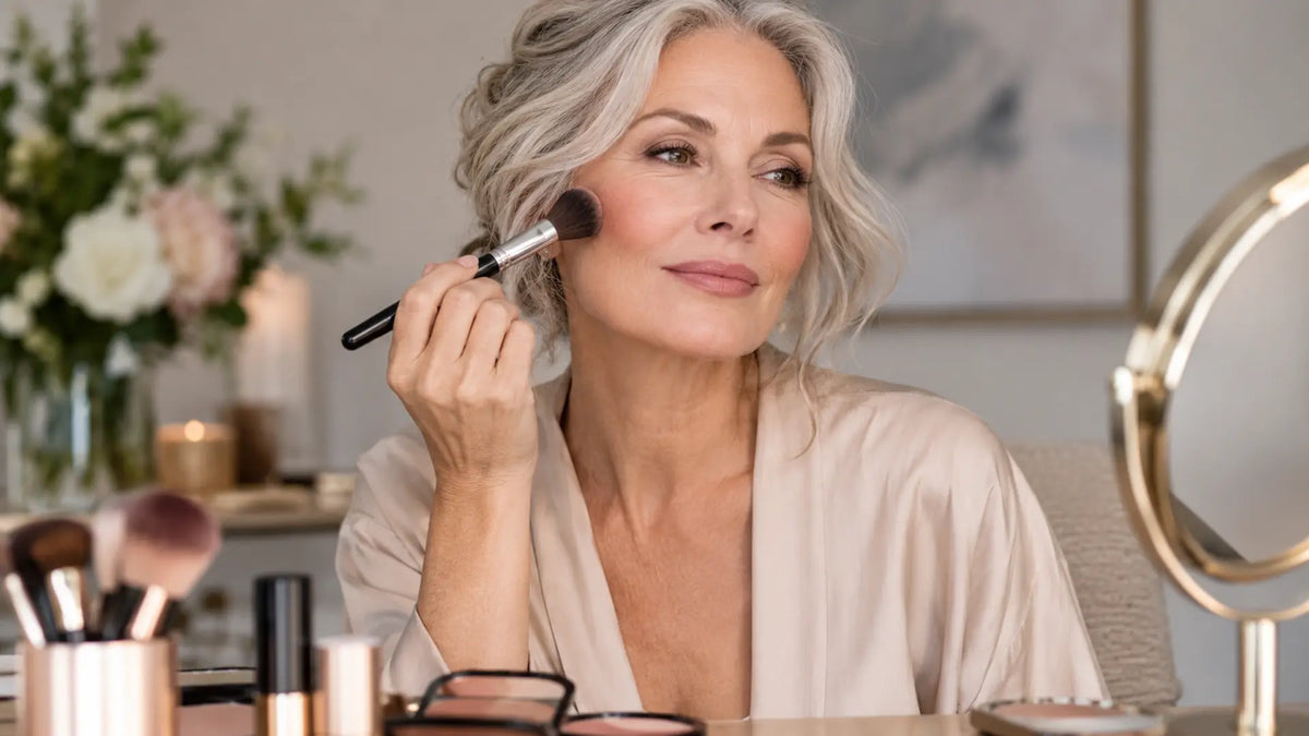 Beauty makeup editorial in warm neutral tones: Tips You Need to Know How to Apply Makeup for Older Women
