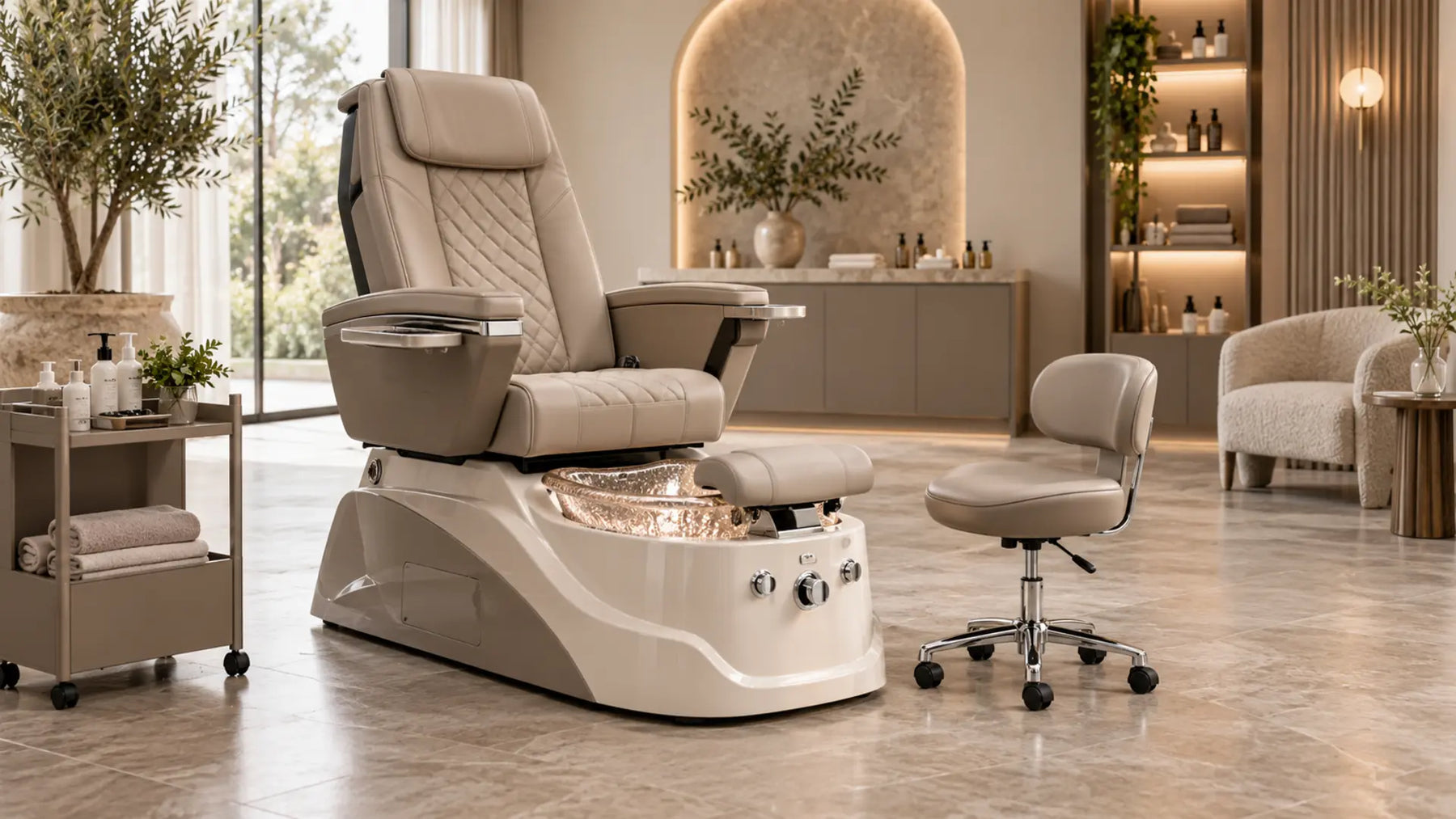 Premium professional salon interior: Pedicure Chair Dimensions