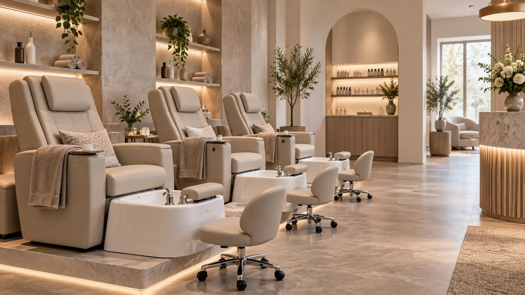 Premium professional salon interior: Professional Pedicure Chairs