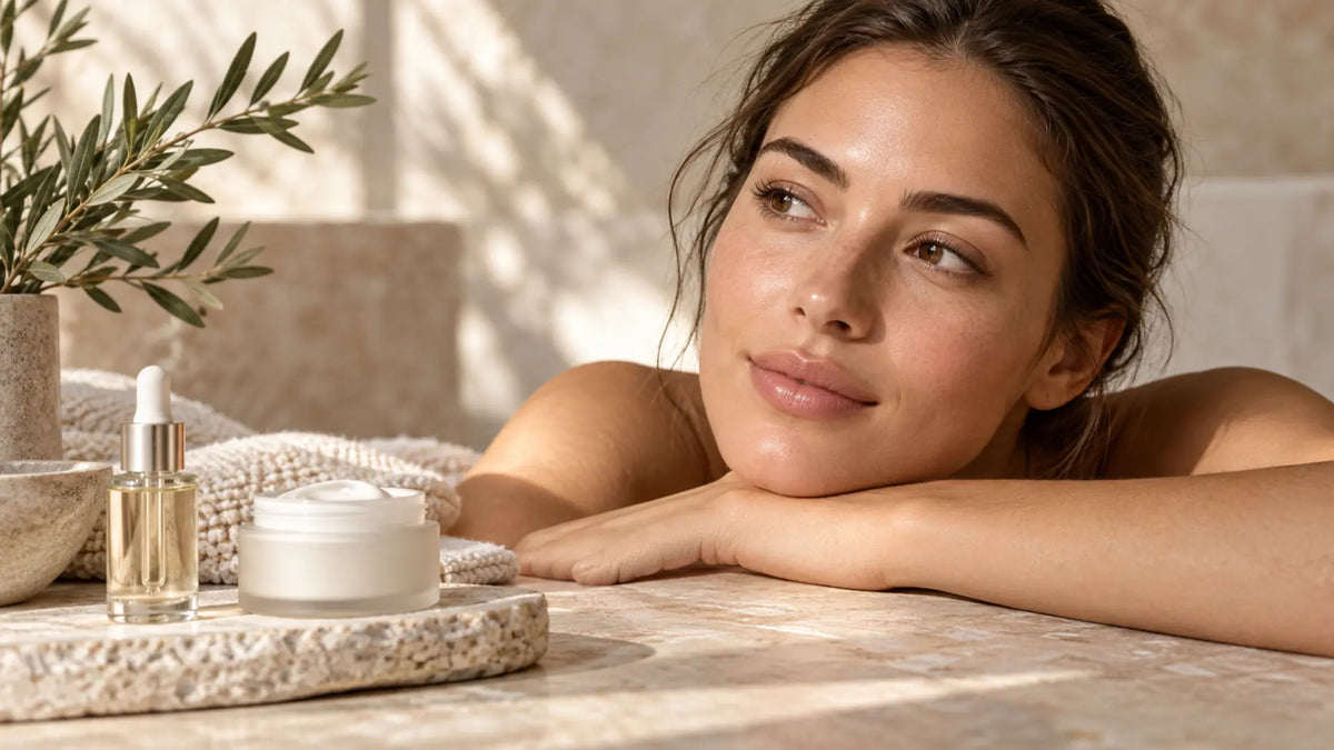 Skincare editorial in soft natural light: Get Smoother-Looking Skin