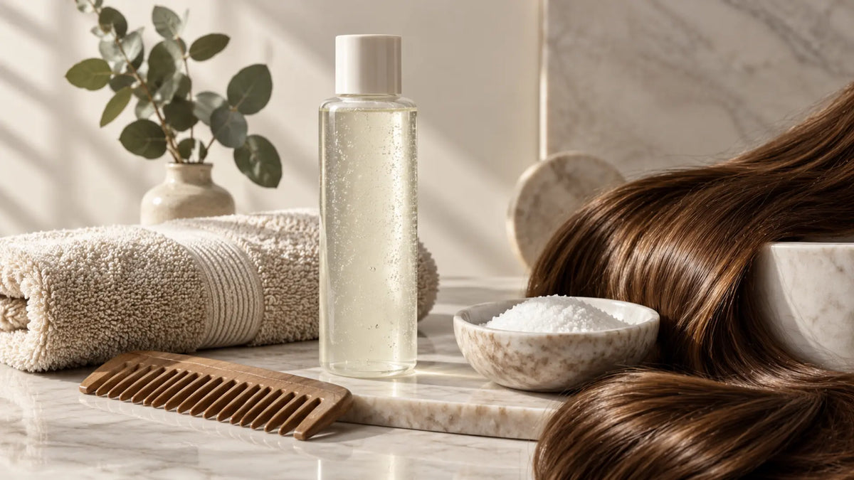 Haircare editorial in soft natural light: Hair Chelating