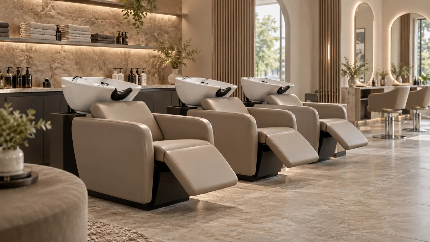Premium professional salon interior: Tilting Backwash Basins Explained