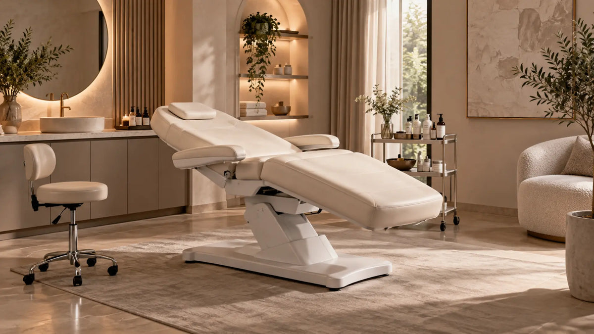 Premium professional salon interior: Trendelenburg Position on a Beauty Bed