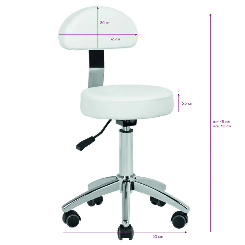 Sillon Electric Cosmetic Chair Lux 273B + Stool 304 White