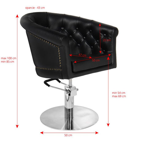 Gabbiano black hairdressing chair
