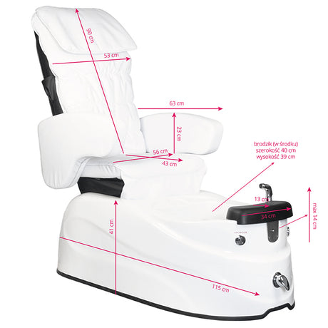 ACTIVESHOP Spa pedicure chair as-122 white with massage function