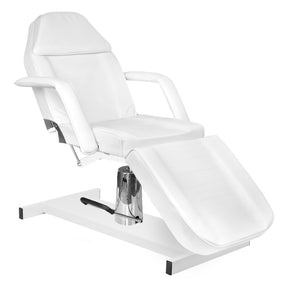 ActiveShop Cosmetic Chair Hydraulic Basic 210 White OUTLET with adjustable backrest and footrest, ideal for beauty salons.