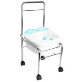 ACTIVESHOP Set of paddling pool for pedicure on wheels chrome + foot massager massager with temperature maintenance am-506a
