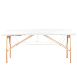 2-section folding massage table, wood comfort, white