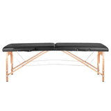 Folding massage table, wood comfort, 2 sections black