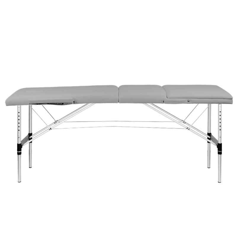 3-section aluminum comfort folding massage table, gray