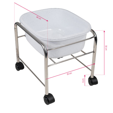 ACTIVESHOP Straight pedicure tray with chrome wheels