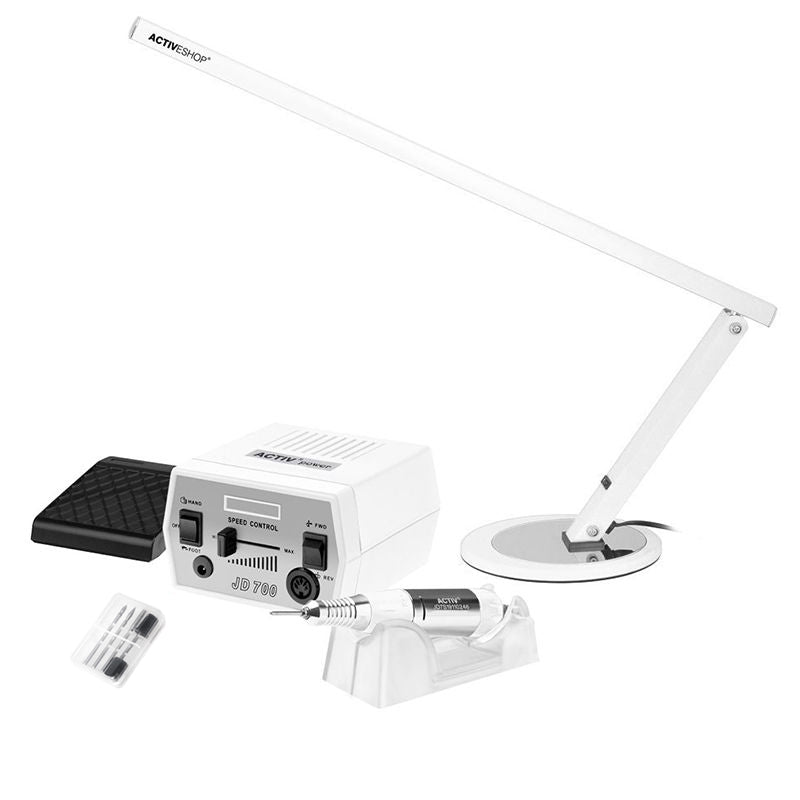 ACTIVESHOP Nail Drill Machine Activ PowerJD700 White + Desk Lamp Slim 20W White