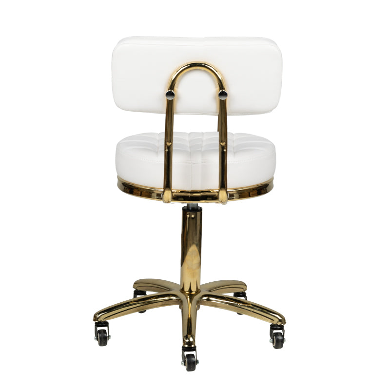 ActiveShop Cosmetic Stool Gold AM-961 White