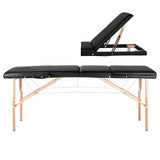 3-section black comfort massage table, wood comfort