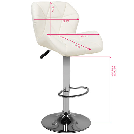 ACTIVESHOP Bar stool m01 quilted adjustable white