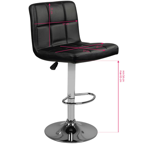 ACTIVESHOP Bar stool m06 quilted adjustable black