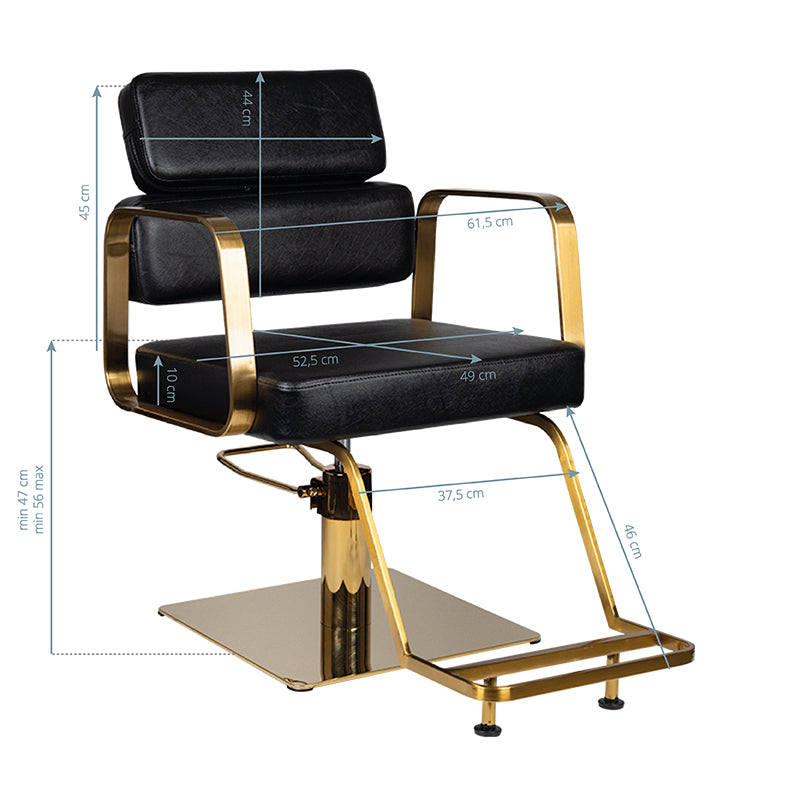Gabbiano Black Hydraulic Chair porto gold