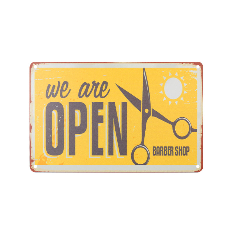 Decorative Plaque for Barber Shop B009 'We are Open'