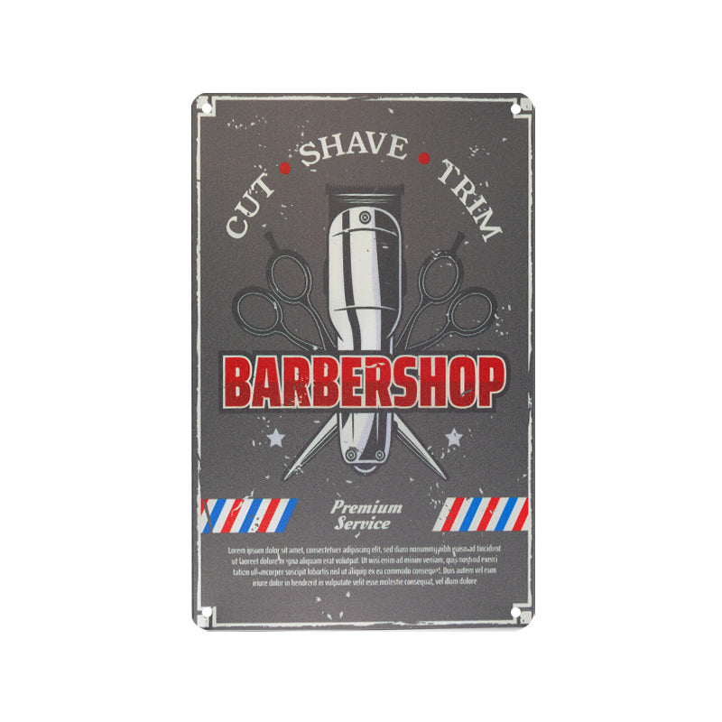 Decorative Plaque for Barber Shop B028 'Cut Shave Trim Barbershop'