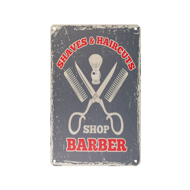 Decorative Plaque for Barber Shop B064 'Shaves & Haircuts'