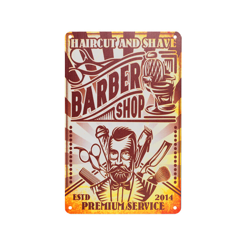 Decorative Plaque for Barber Shop B073 'Premium Service Est.2014'