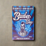 Decorative Plaque for Barber Shop B074 'Barber Shop ESTD. 2014'